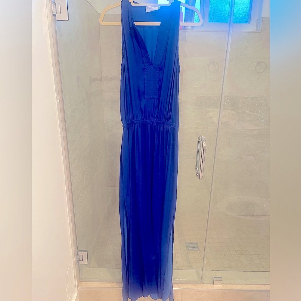 A.L.C. Satin Sapphire Blue Maxi Dress